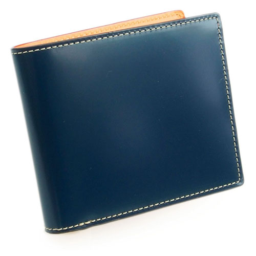 二つ折り財布 |  コードバン  CORDOVAN KW-111 BLUE ブルー
