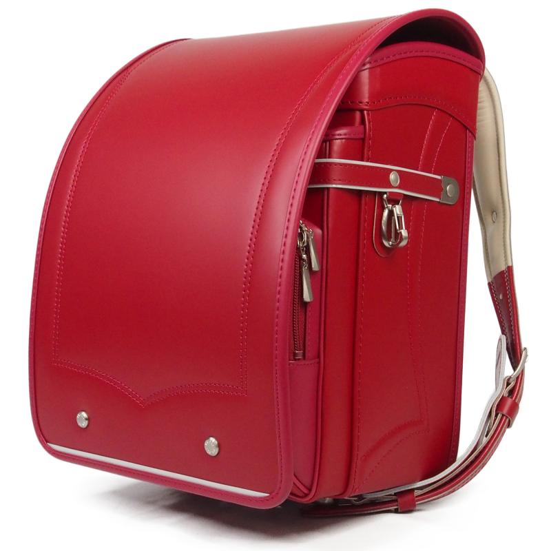 リーブル  最高級コードバン 本革ランドセル 女の子向け フラットキューブ A4フラットファイルサイズ対応 KIDsAMI(キッズアミ) 30027 日本製(Made in Japan) 　アカ