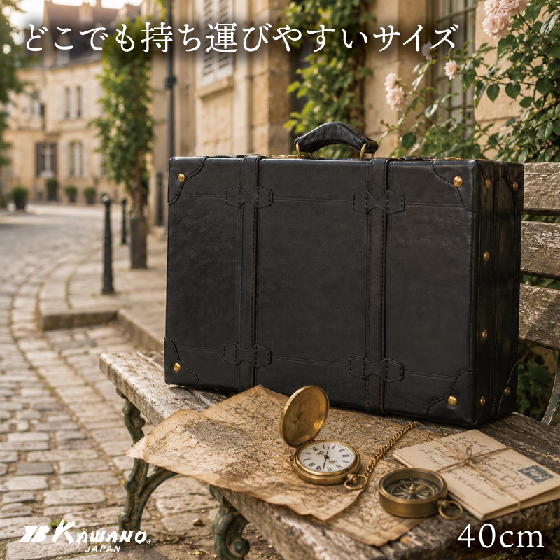 カワノバッグヌメ革トランクグリーン40cm_top