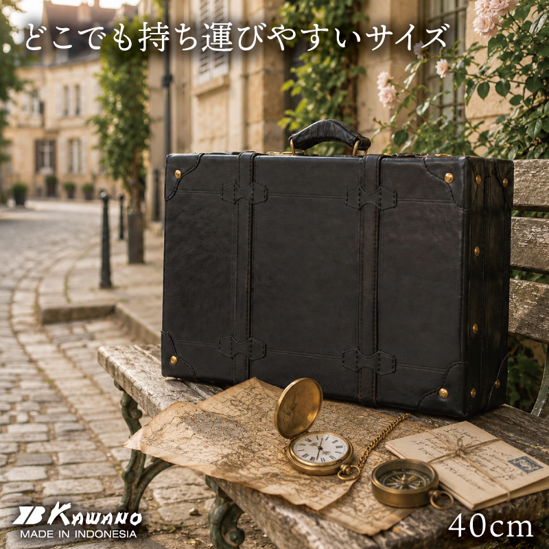 カワノバッグヌメ革トランクグリーン40cm_top