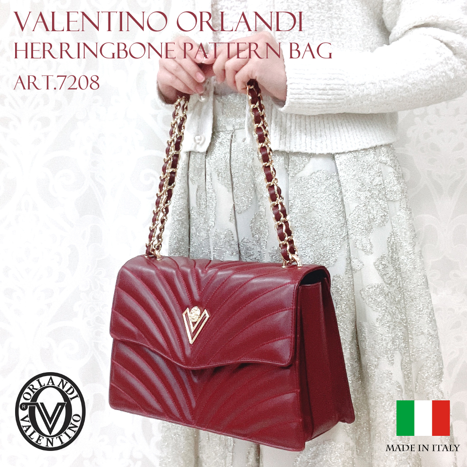 イタリア製 ヘリンボーン柄チェーンバッグ / ヴァレンティノ・オルランディ art.7208 