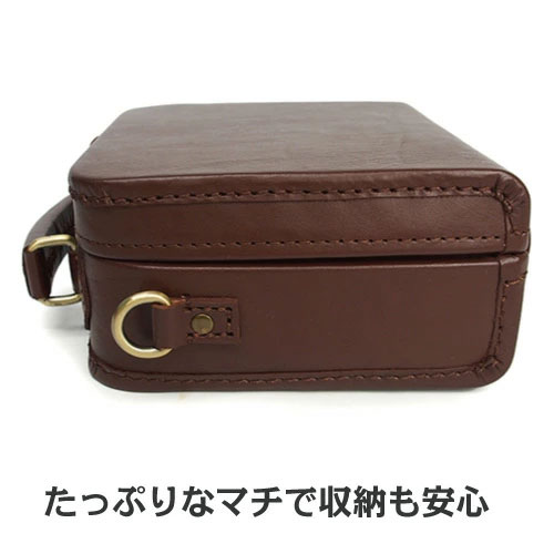 ヌメ革 スクエア型バッグ